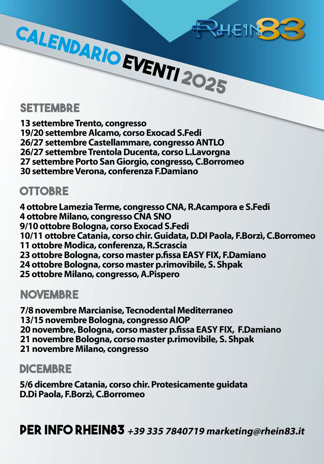 Calendario corsi Rhein83