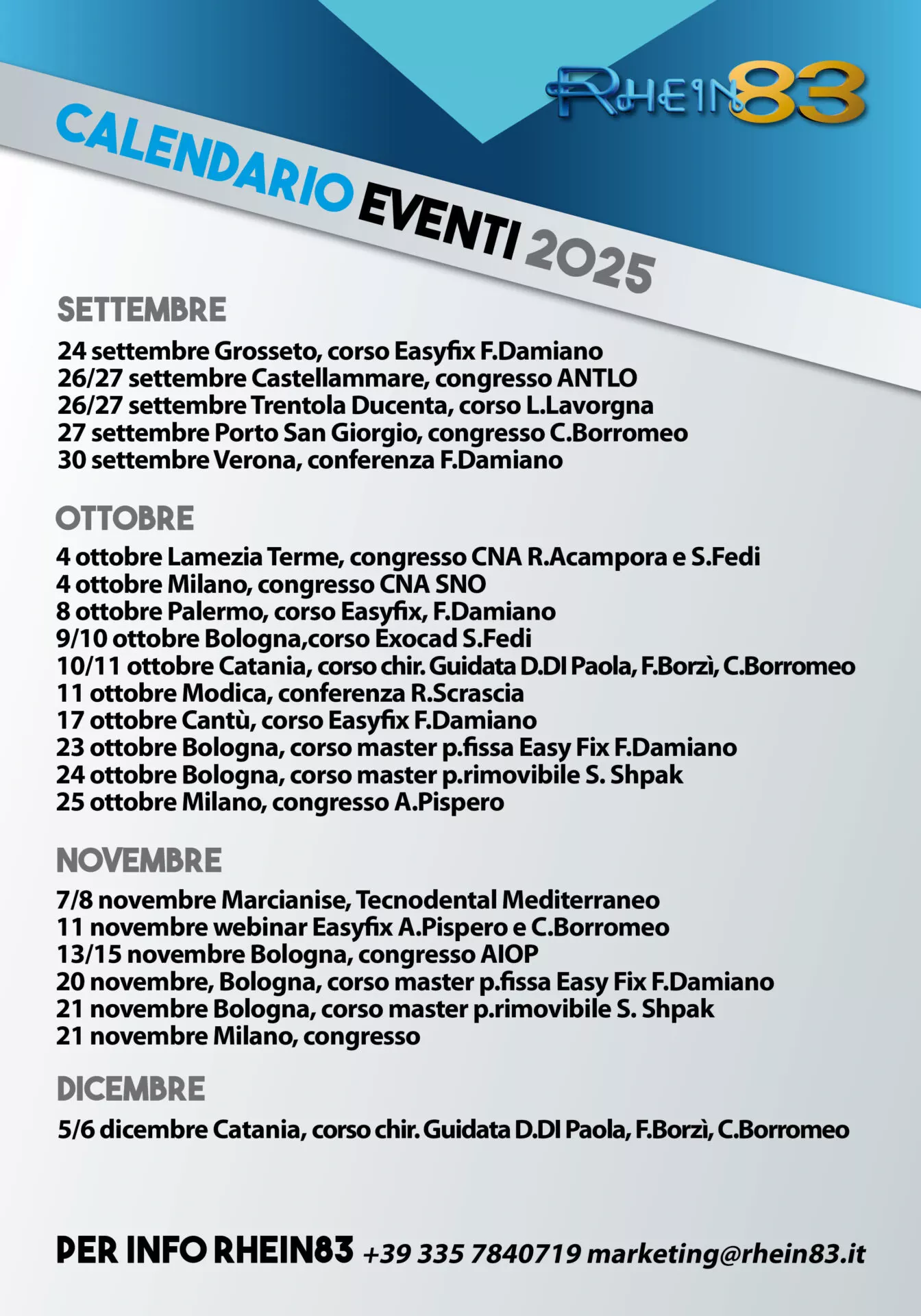 Calendario corsi Rhein83