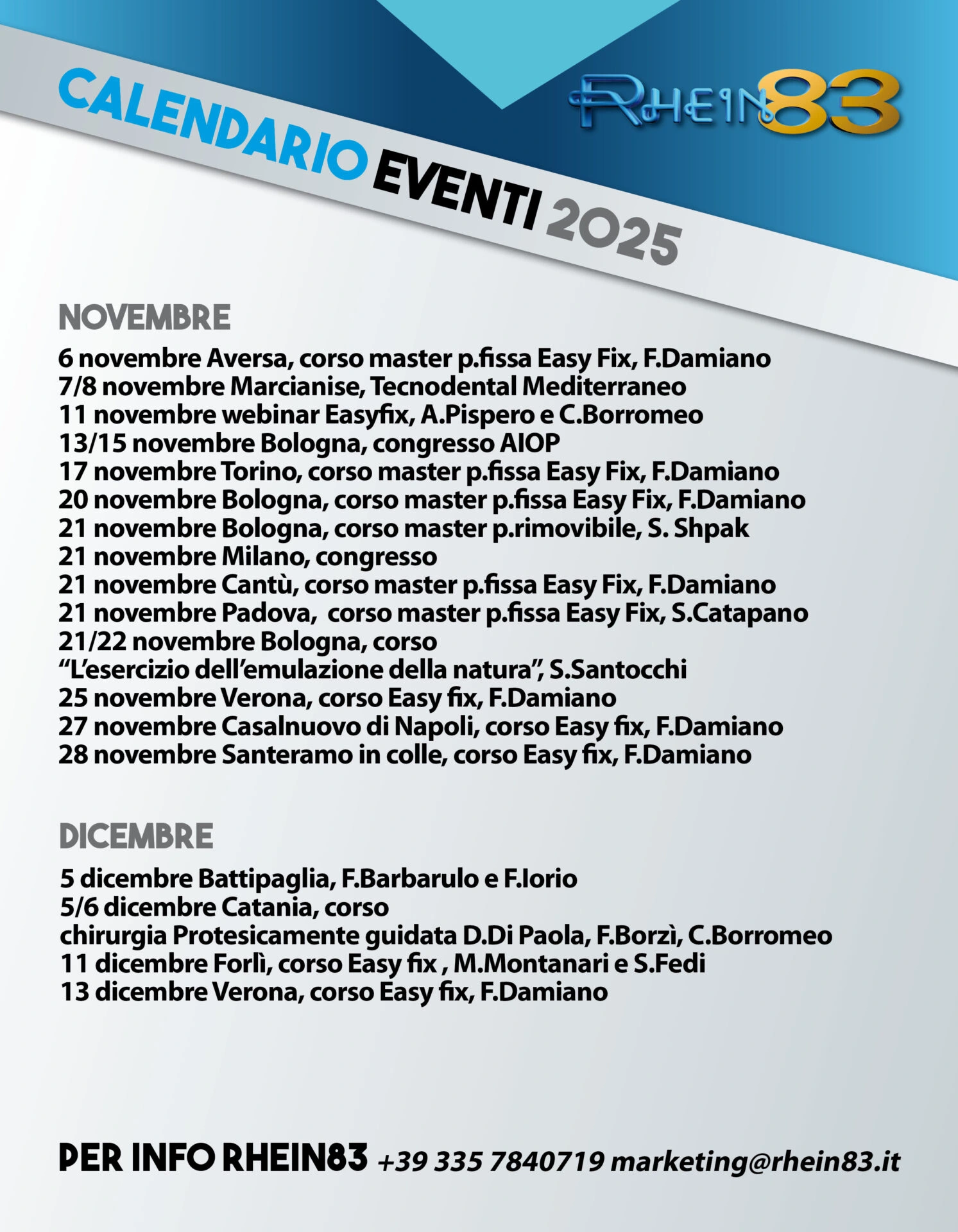 Calendario Corsi Rhein83 Calendario corsi Rhein83