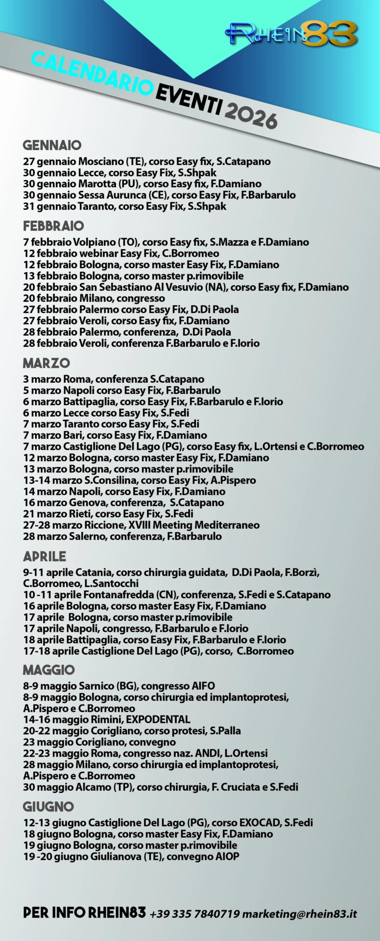 Calendario corsi Rhein83