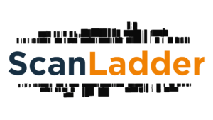 ScanLadder brand logo: the word 'Scan' in dark blue and 'Ladder' in orange on a black background