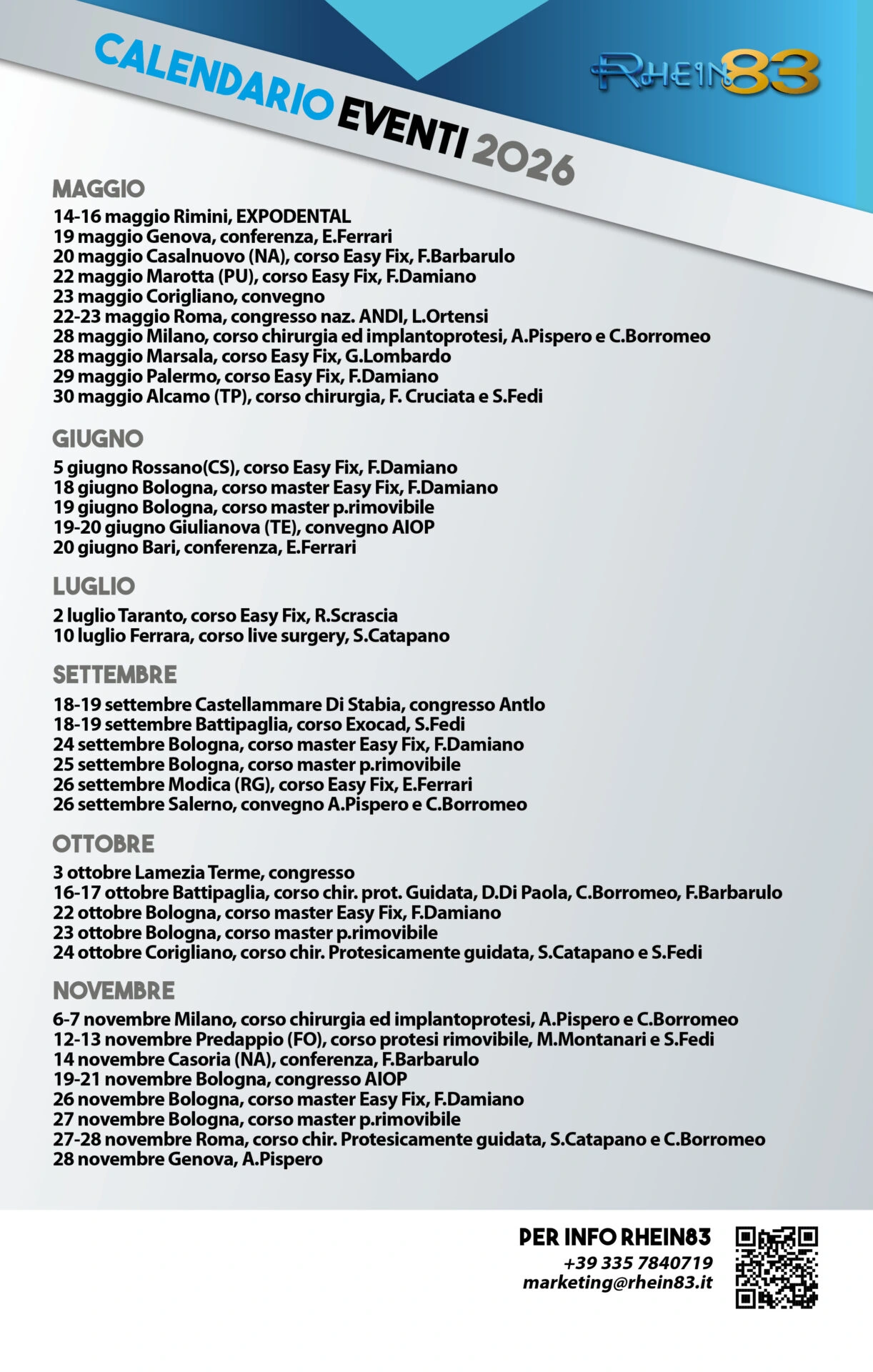 Calendario Corsi Rhein83 Calendario corsi Rhein83