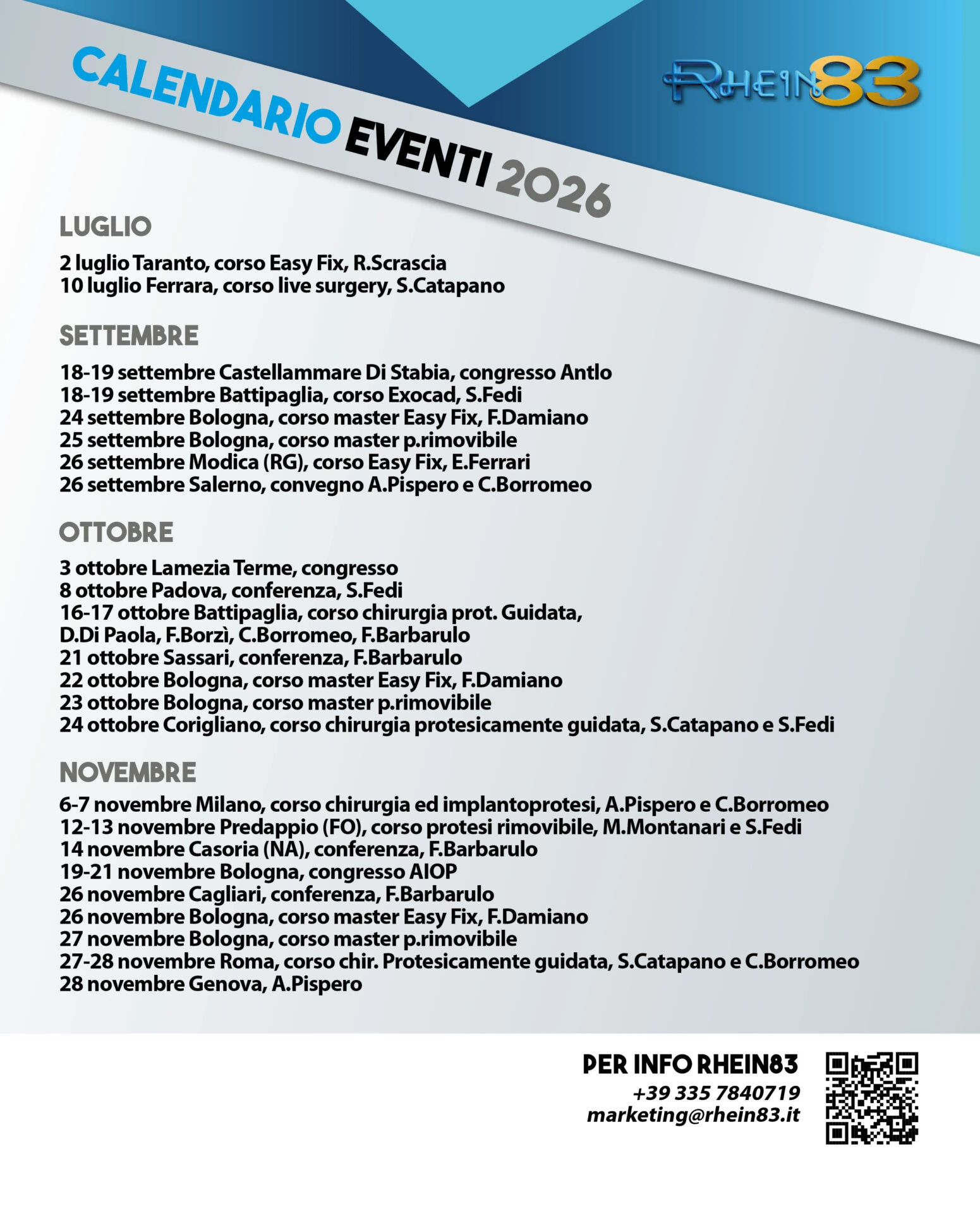 Calendario Corsi Rhein83 Calendario corsi Rhein83