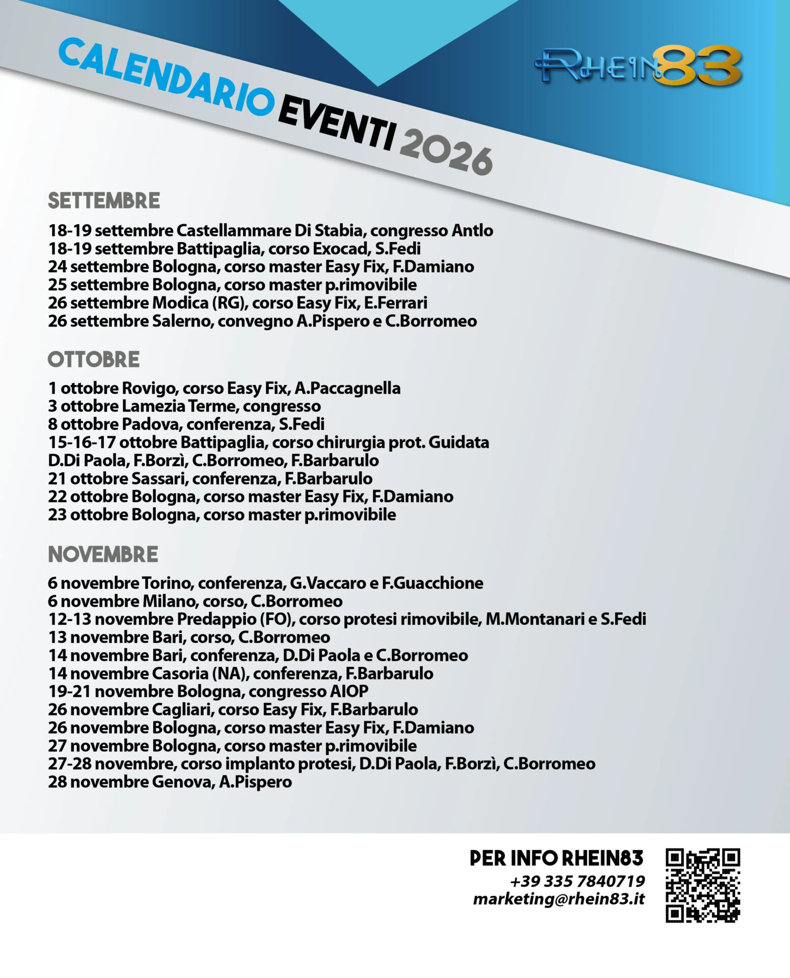 Calendario Corsi Rhein83 Calendario corsi Rhein83