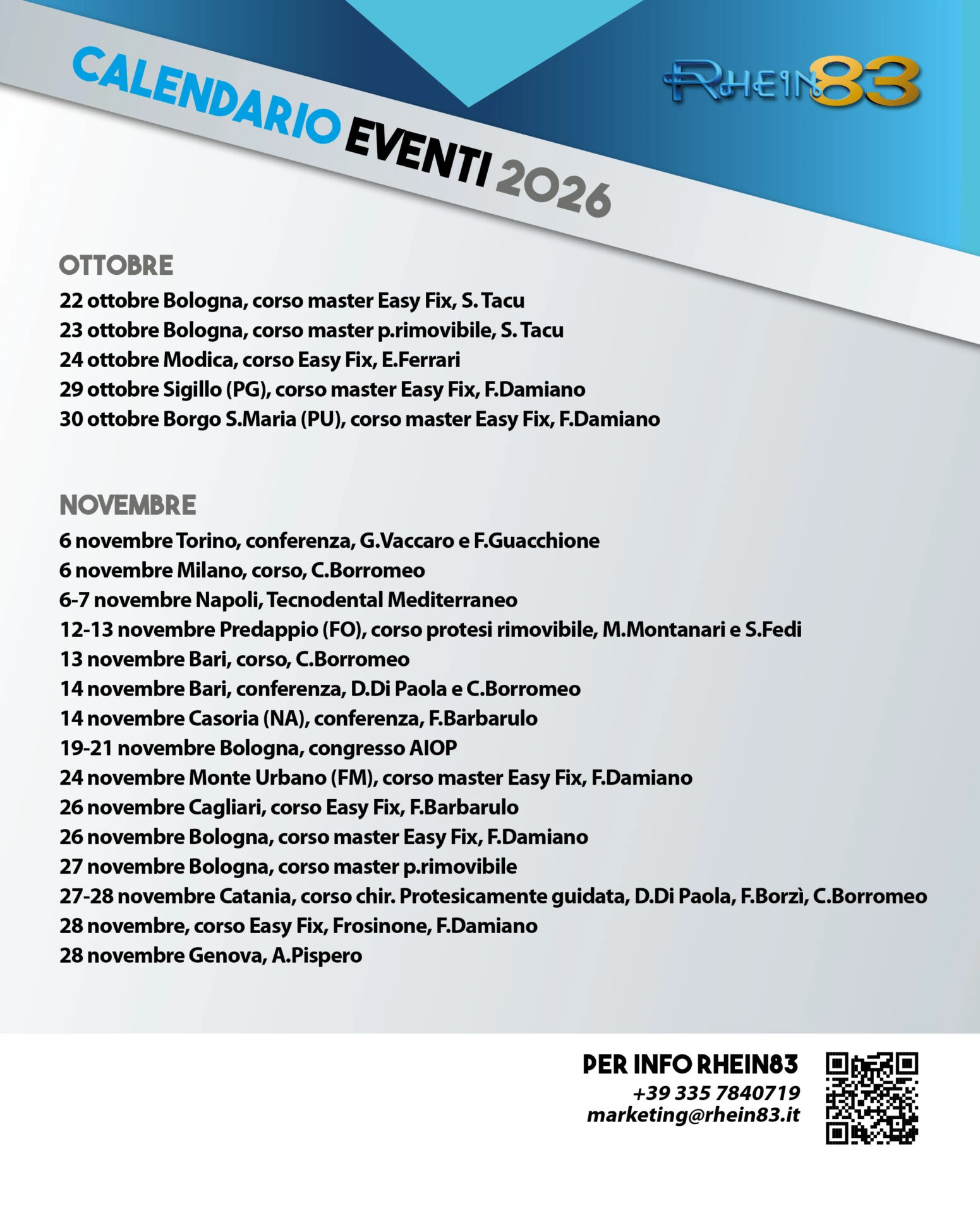 Calendario corsi Rhein83
